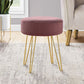 Ottoman, Pouf, Footrest, Foot Stool, Round Gold Metal Legs, Contemporary, Modern - Furniture Home Direct
