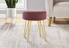 Ottoman, Pouf, Footrest, Foot Stool, Round Gold Metal Legs, Contemporary, Modern - Furniture Home Direct