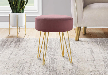 Ottoman, Pouf, Footrest, Foot Stool, Round Gold Metal Legs, Contemporary, Modern - Furniture Home Direct