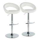 Posh - Contemporary Adjustable Barstool With Swivel With Rounded T Footrest (Set of 2) - Furniture Home Direct