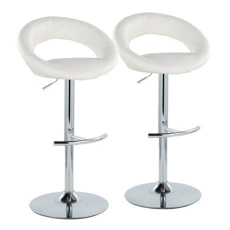 Posh - Contemporary Adjustable Barstool With Swivel With Rounded T Footrest (Set of 2) - Furniture Home Direct