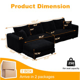 Deep Seat Convertible Sofa With Soft Pillows And Ottomans - Furniture Home Direct