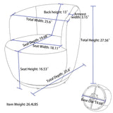 Teddy Fabric Swivel Accent Armchair Barrel Chair With Powder Coating Metal Ring - Furniture Home Direct