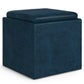 Rockwood - Upholstered Cube Storage Ottoman With Tray - Furniture Home Direct