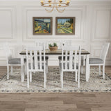 Dining Table Set Retro Style With Extendable Table And Upholstered Chairs - Furniture Home Direct