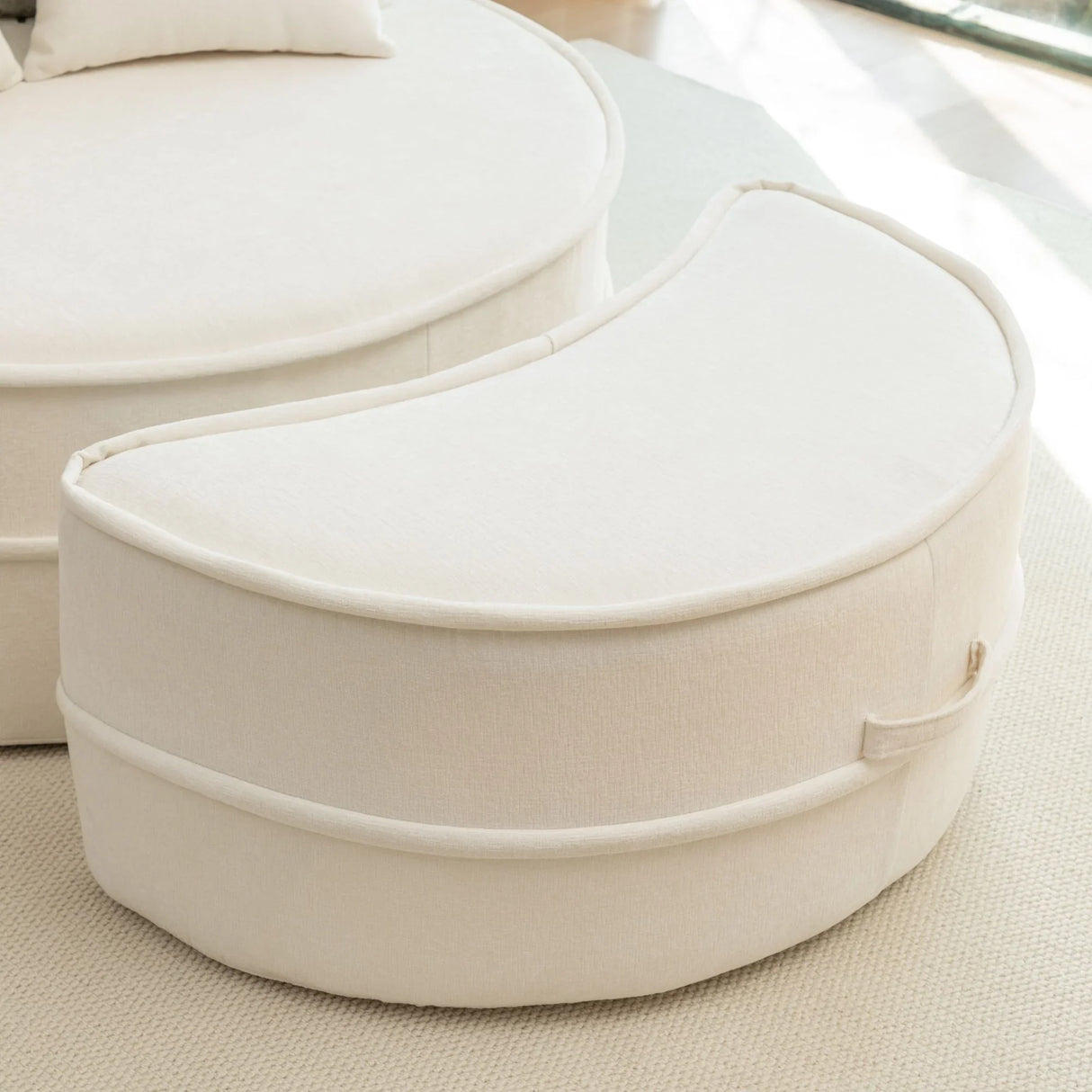 Modern Oversized Round Barrel Accent Chair With Ottoman - Furniture Home Direct