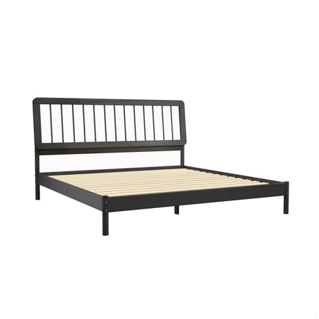 Mid-Century Modern Solid Wood Spindle Bed - Furniture Home Direct
