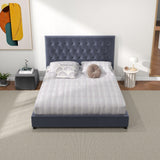 Donald - Mid-Century Modern Upholstered Platform Bed - Furniture Home Direct