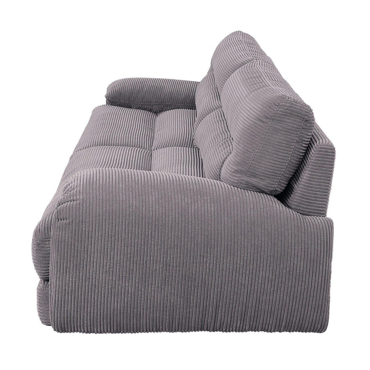 Cadenza - Corduroy 2 Piece Living Room Set - Gray - Furniture Home Direct