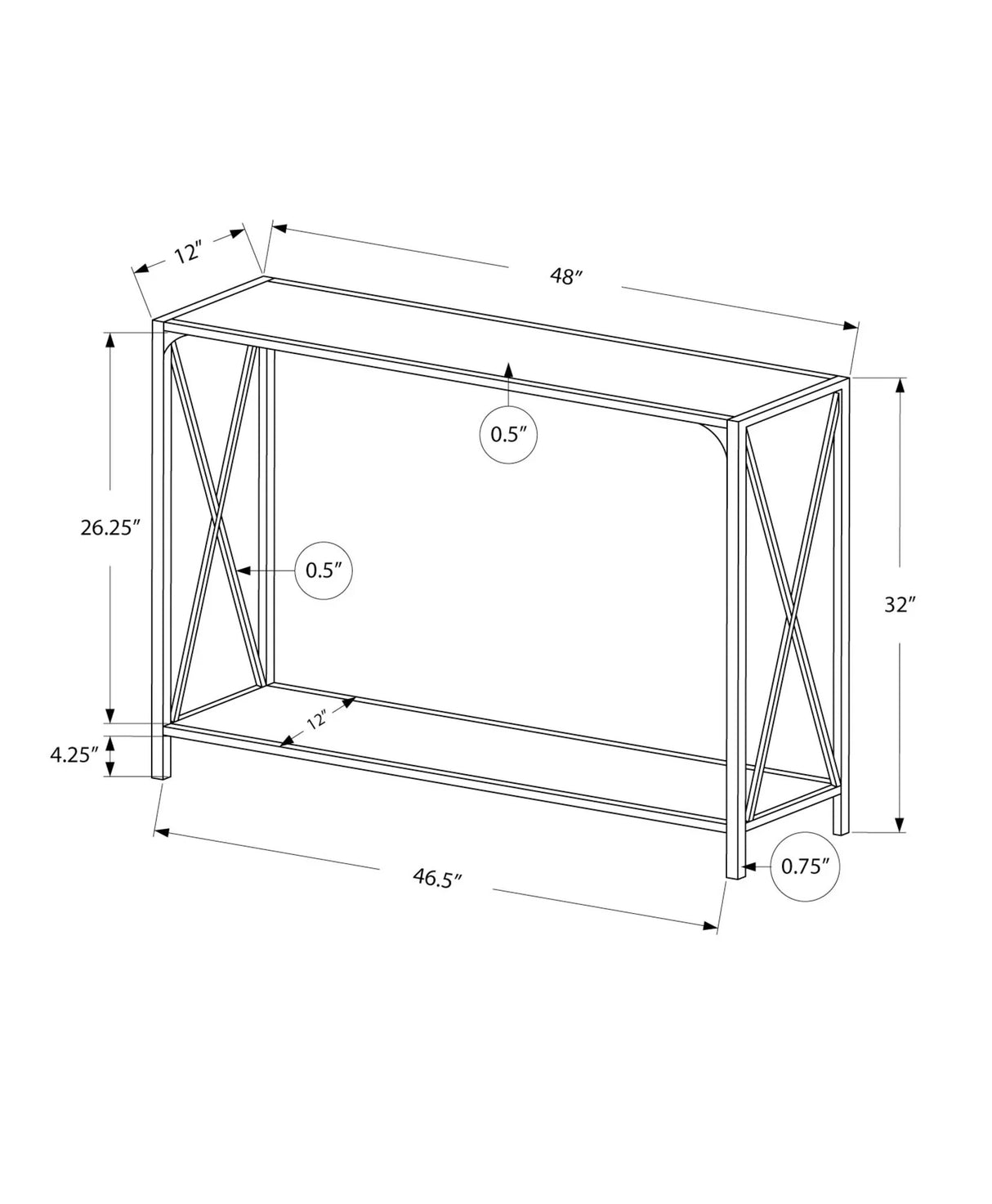 Accent Console Table For Entryway, Contemporary & Modern - Furniture Home Direct