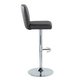 Henry - Contemporary Adjustable Barstool With Swivel & Rounded T Footrest (Set of 2) - Furniture Home Direct