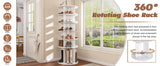 Free Standing 360° Revolving Shoe Organizer for 24 Pairs of Shoes (6-Tier White) - Furniture Home Direct