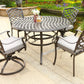 Round 49" Long Aluminum Dining Set With Cushions - Furniture Home Direct