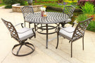 Round 49" Long Aluminum Dining Set With Cushions - Furniture Home Direct