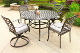 Round 49" Long Aluminum Dining Set With Cushions - Furniture Home Direct