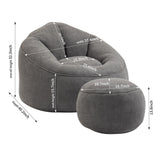 Bedding Bean Bag Sofa Chair High Pressure Foam With Footrest - Furniture Home Direct