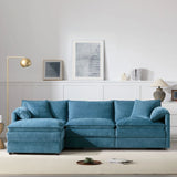 Modular Sectional With Deep And Wide Seat, Cloud Couch Set With Double Cushions Sofa With Movable Ottoman - Furniture Home Direct