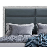 Bedroom Set Queen Size Contemporary Wood Pearl Silver - Furniture Home Direct