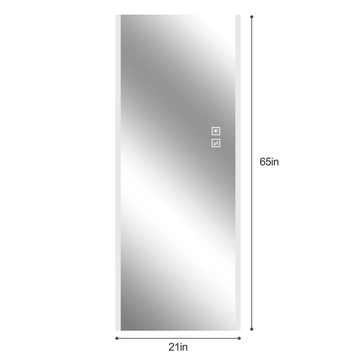 Frameless Full Length LED Mirror With 3 Color Changing Light And Explosion Proof Glass - Silver - Furniture Home Direct