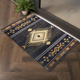 Tribes - 2'7" X 7'3" Southwest Area Rug Polypropylene - Black - Furniture Home Direct