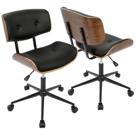 Lombardi - Mid Century Modern Adjustable Office Chair With Swivel - Furniture Home Direct