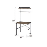 Ensata - Rustic Writing Desk - Black / Oak - Furniture Home Direct