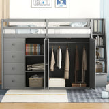 Loft Bed With Built In Wardrobes, Cabinets And Drawers - Furniture Home Direct