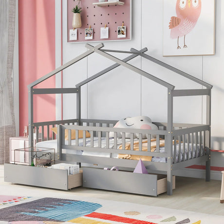 House Bed With 2 Drawers - Furniture Home Direct