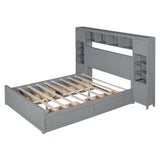 Bed With All In One Cabinet, Shelf And Sockets - Furniture Home Direct