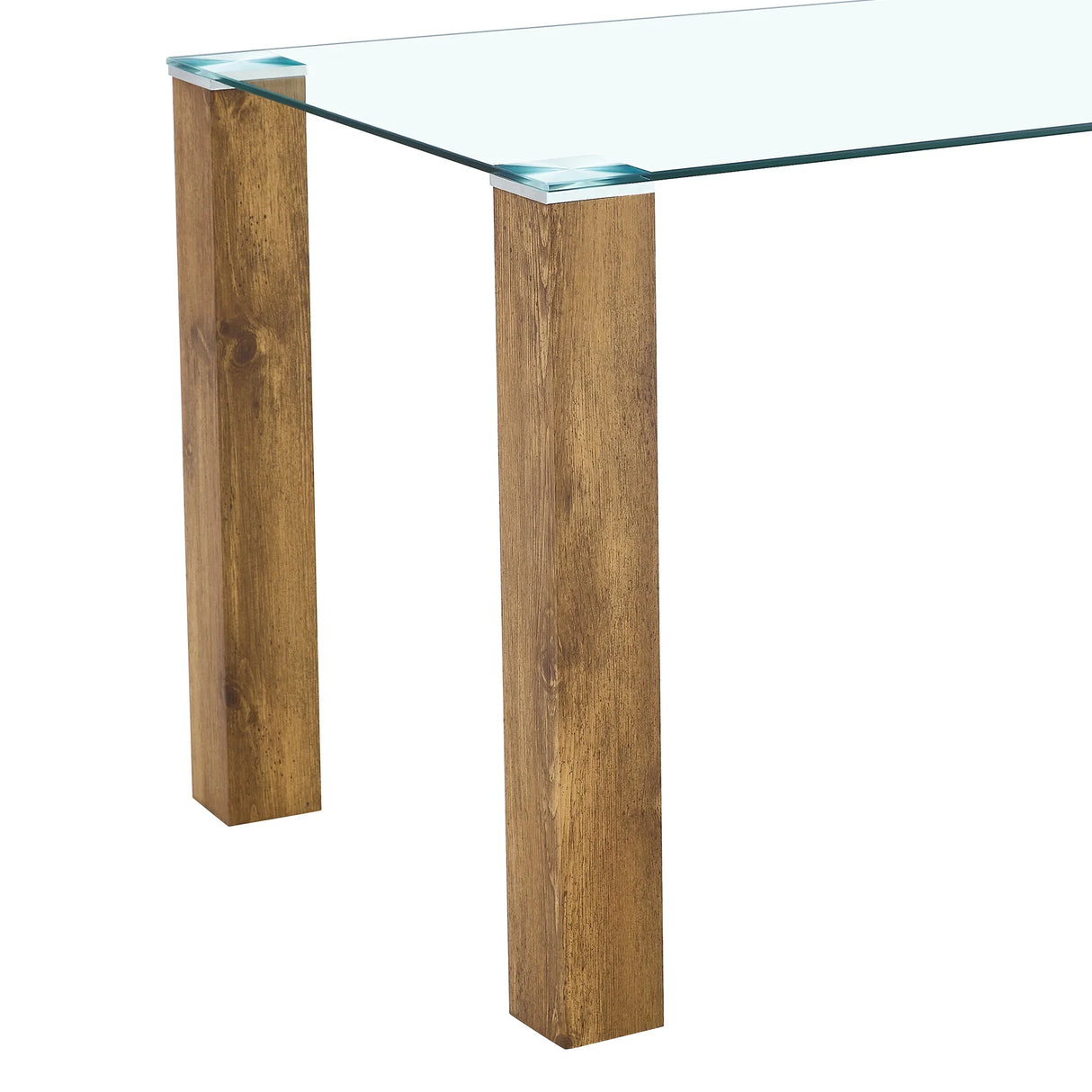 Dining Set Glass Top Table With PU Leather Chairs Black - Furniture Home Direct