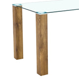 Dining Set Glass Top Table With PU Leather Chairs Black - Furniture Home Direct