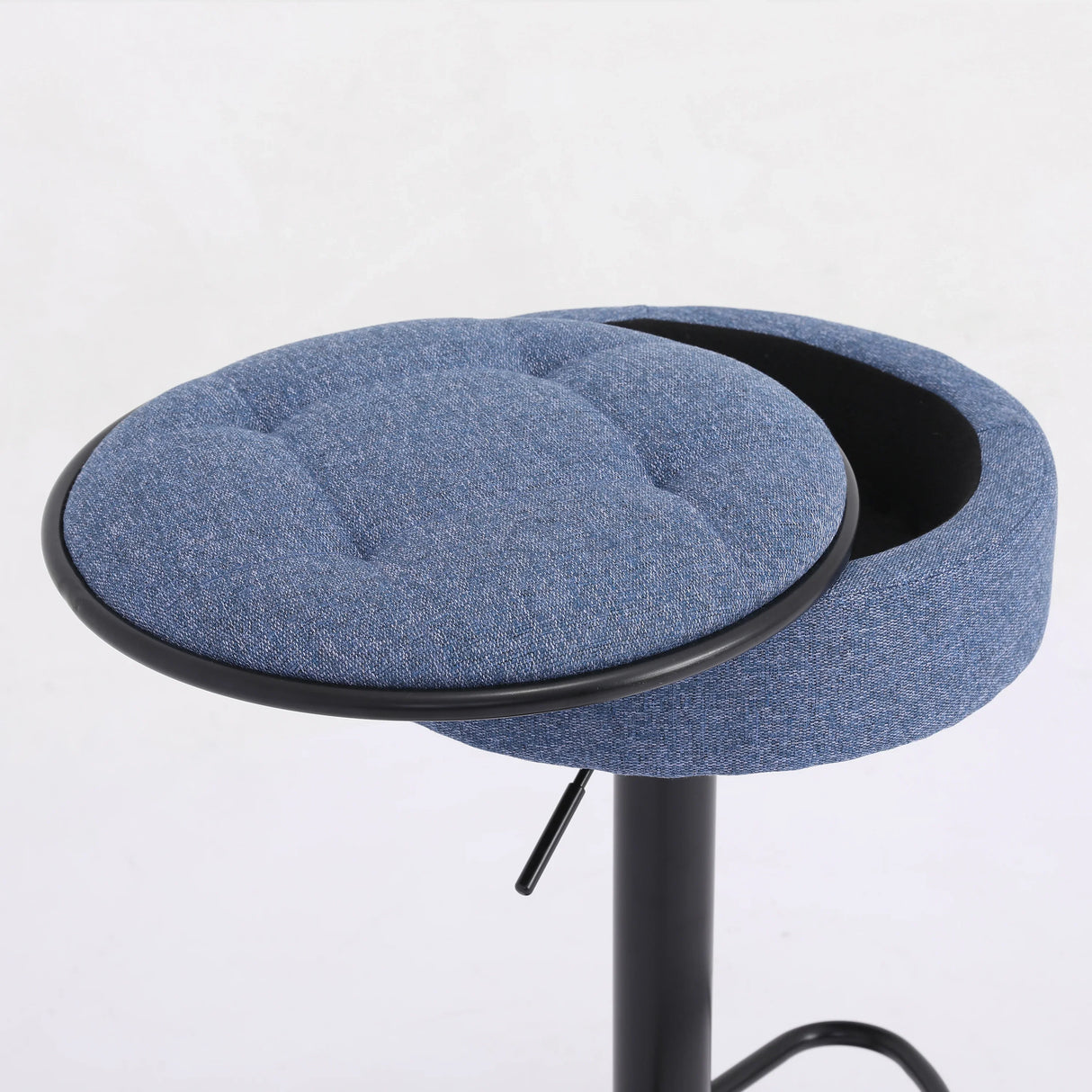 Counter Stool Set Round Upholstered Bar Stools Kitchen Blue - Furniture Home Direct