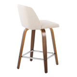 Toriano - Mid Century Modern Fixed Height Counter Stool With Swivel And Square Footrest (Set of 2) - Furniture Home Direct