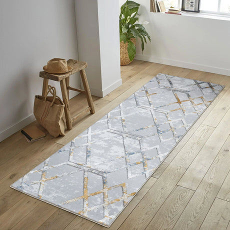 Nova - 2'7" X 7' Polypropylene Area Rug - Multi / White - Furniture Home Direct