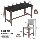5 Piece Counter Height Dining Set, Bar Table With 4 Upholstered Chairs - Furniture Home Direct