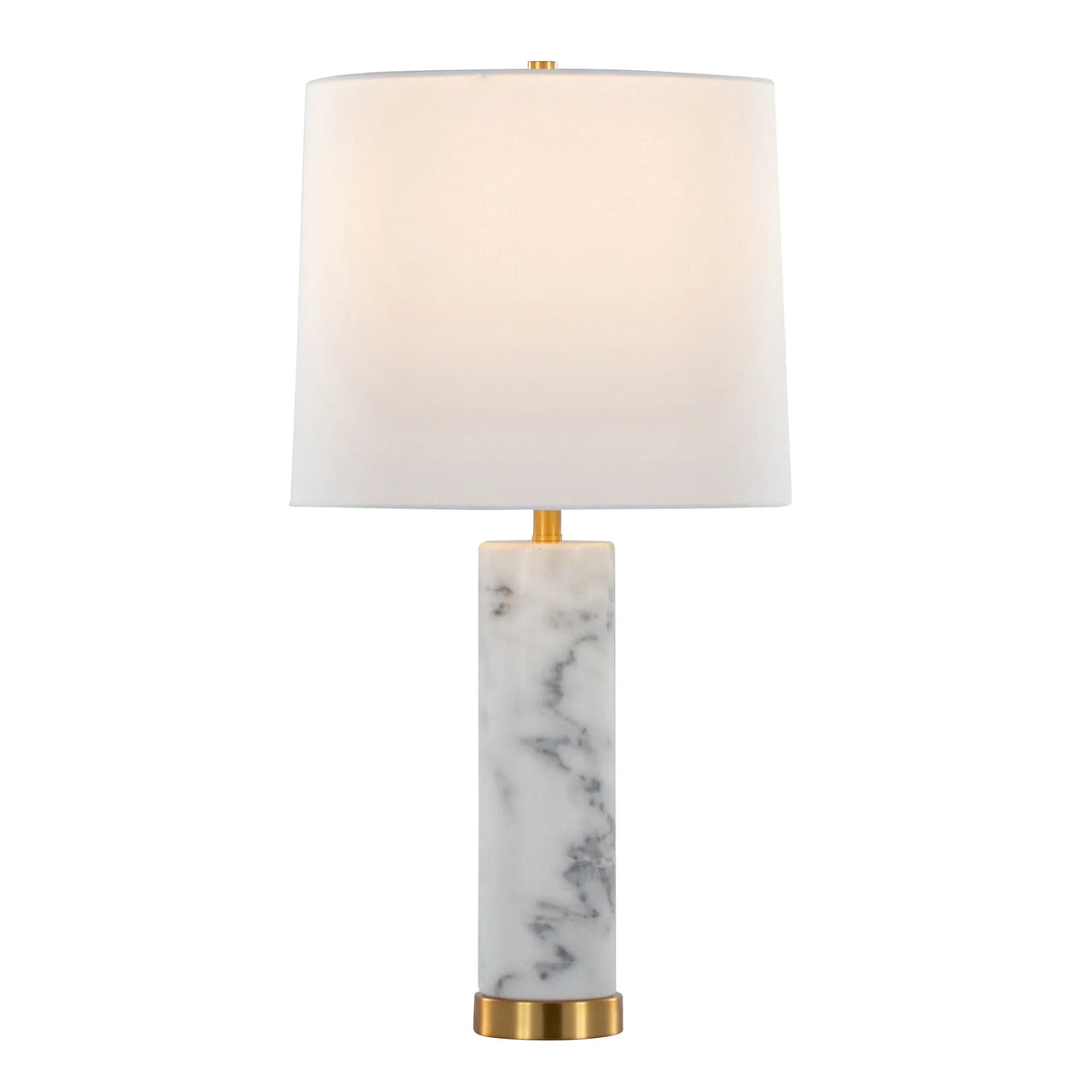 Marabella - Contemporary Marble Table Lamp (Set of 2) - Brass / White - Furniture Home Direct