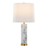 Marabella - Contemporary Marble Table Lamp (Set of 2) - Brass / White - Furniture Home Direct
