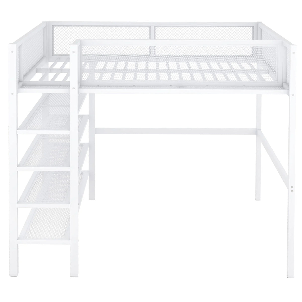 Loft Bed With 4 Tier Shelves And Storage - Furniture Home Direct