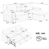 Convertible L Shaped Sofa Couch With Storage, Cup Holders, USB Ports - Furniture Home Direct