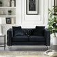 Wide Sofa With Jeweled Buttons Square Arm, 2 Pillows - Furniture Home Direct