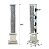 Crushed Diamond Floating Mirrored Wine Bottle Holder - Silver - Furniture Home Direct
