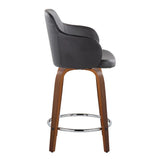 Boyne - Contemporary Fixed Height Counter Stool With Swivel With Round Footrest (Set of 2) - Furniture Home Direct