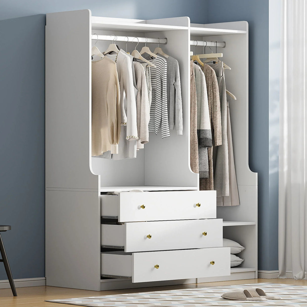 Open Wardrobe Storage For Bedroom - Furniture Home Direct