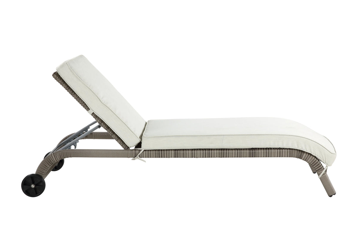 Salena - Patio Sun Lounge - Beige / Gray - Furniture Home Direct