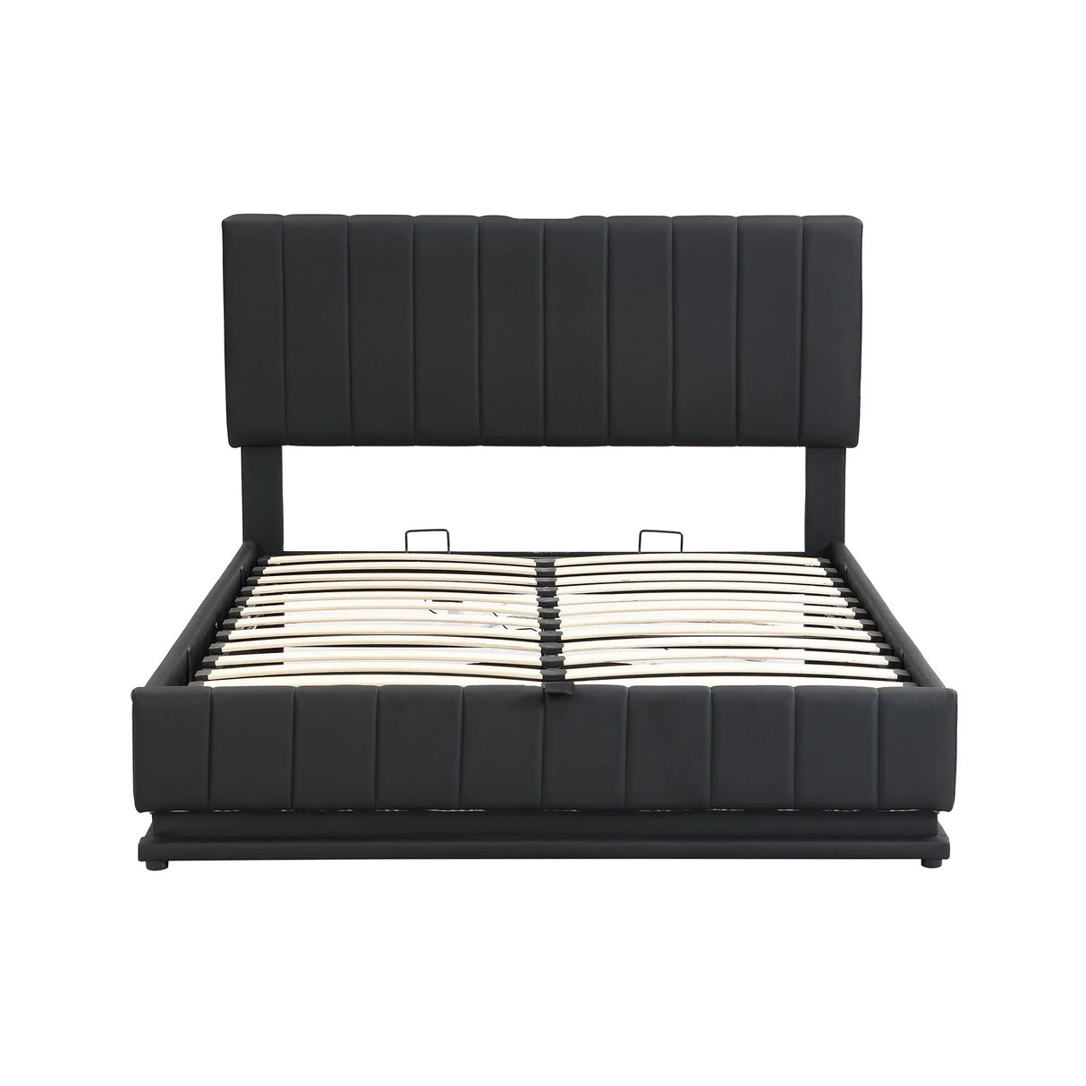 Upholstered Bed With Hydraulic Storage System And LED Light, With Sockets And USB Ports - Furniture Home Direct