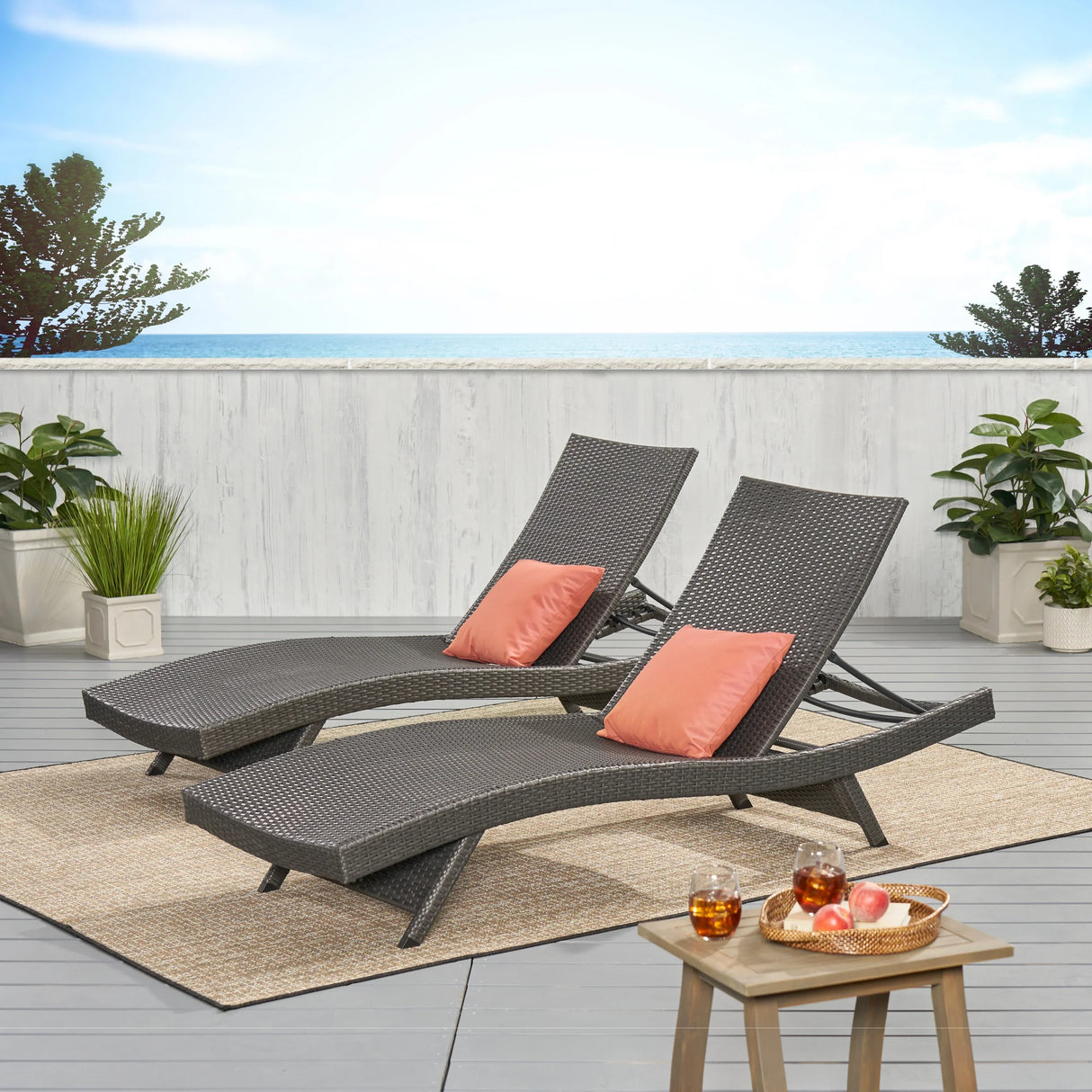 Wicker Chaise Lounge - Furniture Home Direct