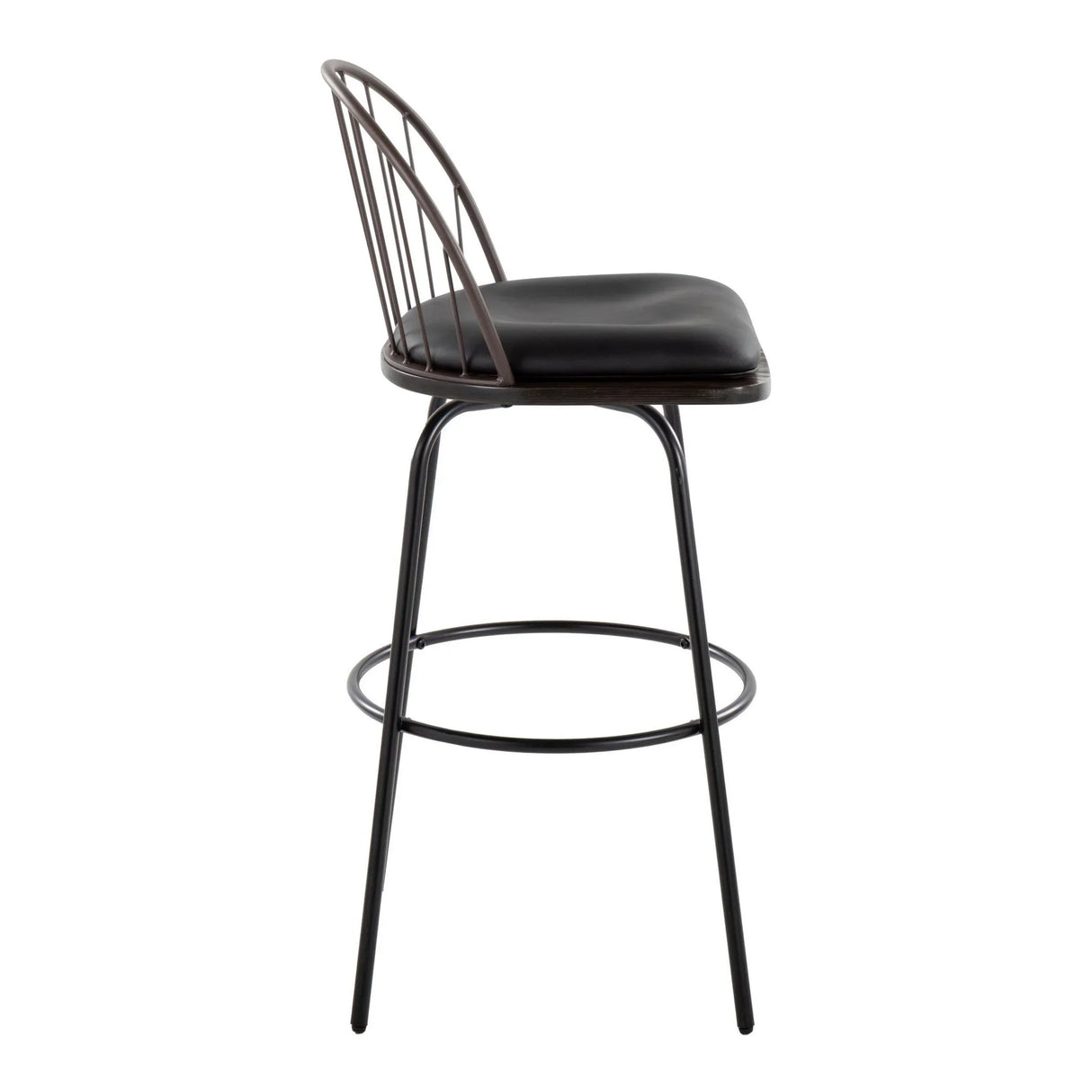 Riley - Claire Farmhouse Fixed Height Barstool With Swivel With Round Footrest (Set of 2) - Furniture Home Direct