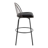 Riley - Claire Farmhouse Fixed Height Barstool With Swivel With Round Footrest (Set of 2) - Furniture Home Direct