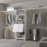 Modular Closet System With Hanging Rods And Shelves White - Furniture Home Direct