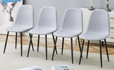 Dining Chair Set Modern Fabric with Metal Legs Gray - Furniture Home Direct